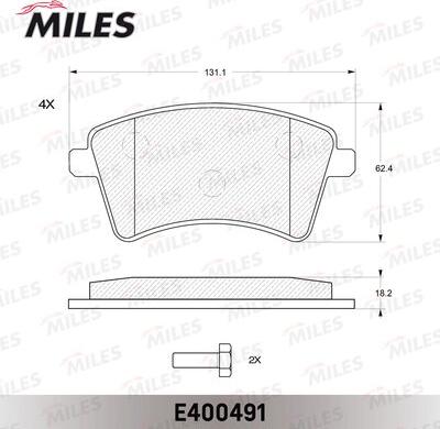 Miles E400491 - Комплект спирачно феродо, дискови спирачки vvparts.bg