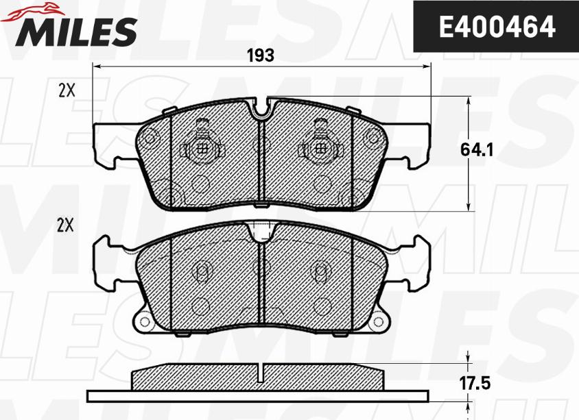 Miles E400464 - Комплект спирачно феродо, дискови спирачки vvparts.bg