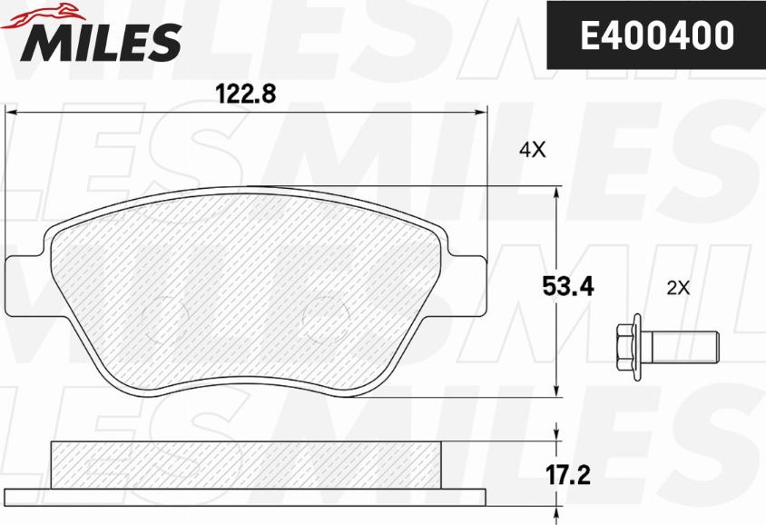 Miles E400400 - Комплект спирачно феродо, дискови спирачки vvparts.bg