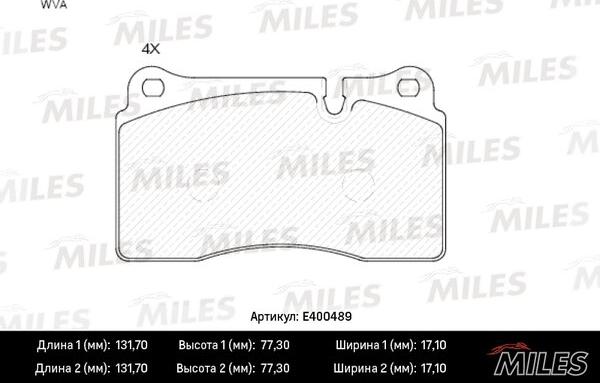 Miles E400489 - Комплект спирачно феродо, дискови спирачки vvparts.bg