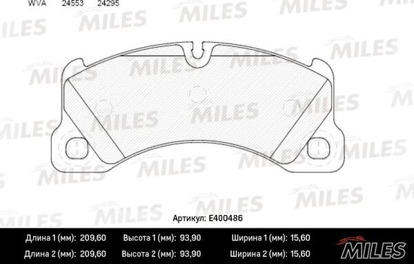 Miles E400486 - Комплект спирачно феродо, дискови спирачки vvparts.bg