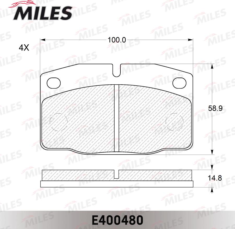 Miles E400480 - Комплект спирачно феродо, дискови спирачки vvparts.bg