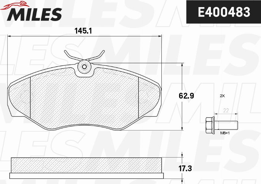 Miles E400483 - Комплект спирачно феродо, дискови спирачки vvparts.bg