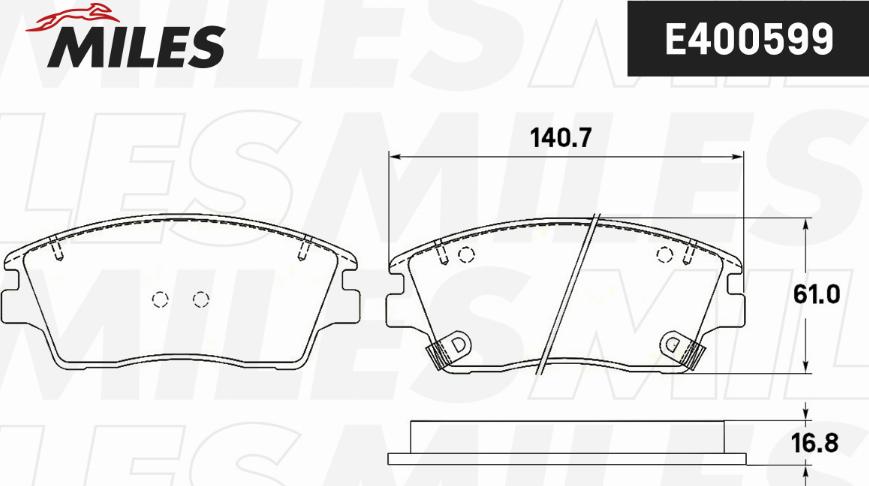 Miles E400599 - Комплект спирачно феродо, дискови спирачки vvparts.bg