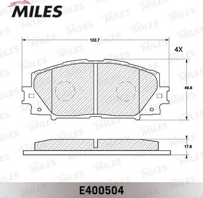 Miles E400504 - Комплект спирачно феродо, дискови спирачки vvparts.bg