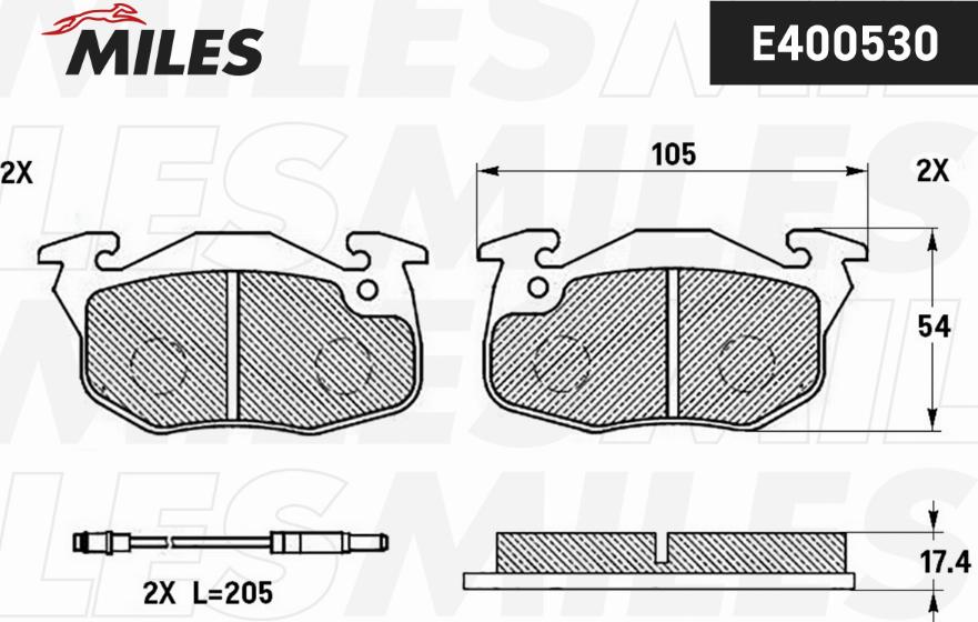 Miles E400530 - Комплект спирачно феродо, дискови спирачки vvparts.bg