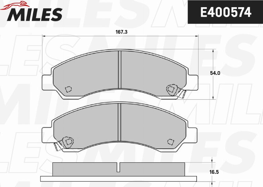 Miles E400574 - Комплект спирачно феродо, дискови спирачки vvparts.bg