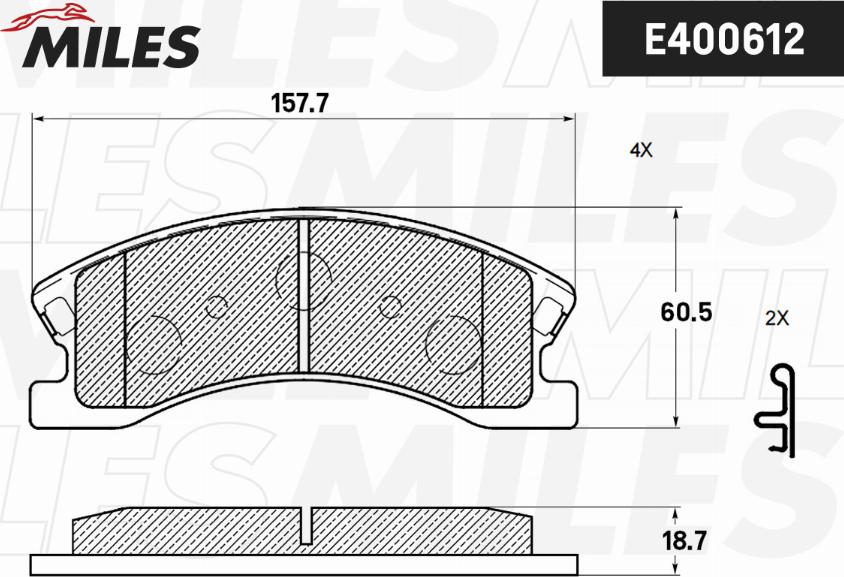 Miles E400612 - Комплект спирачно феродо, дискови спирачки vvparts.bg