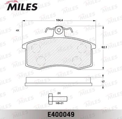 Miles E400049 - Комплект спирачно феродо, дискови спирачки vvparts.bg