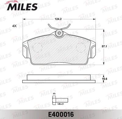 Miles E400016 - Комплект спирачно феродо, дискови спирачки vvparts.bg