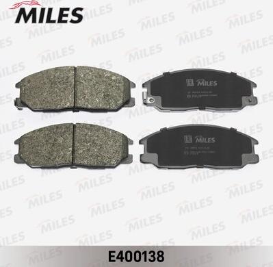 Miles E400138 - Комплект спирачно феродо, дискови спирачки vvparts.bg