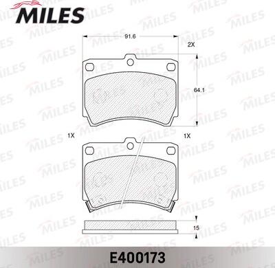 Miles E400173 - Комплект спирачно феродо, дискови спирачки vvparts.bg