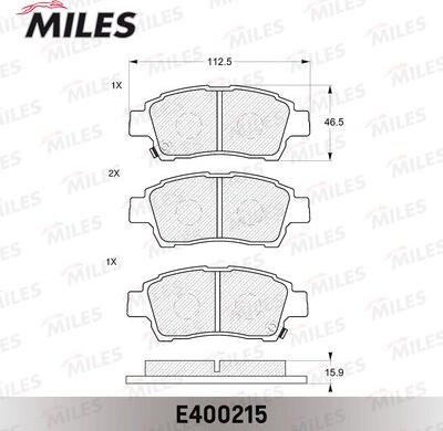 Miles E400215 - Комплект спирачно феродо, дискови спирачки vvparts.bg