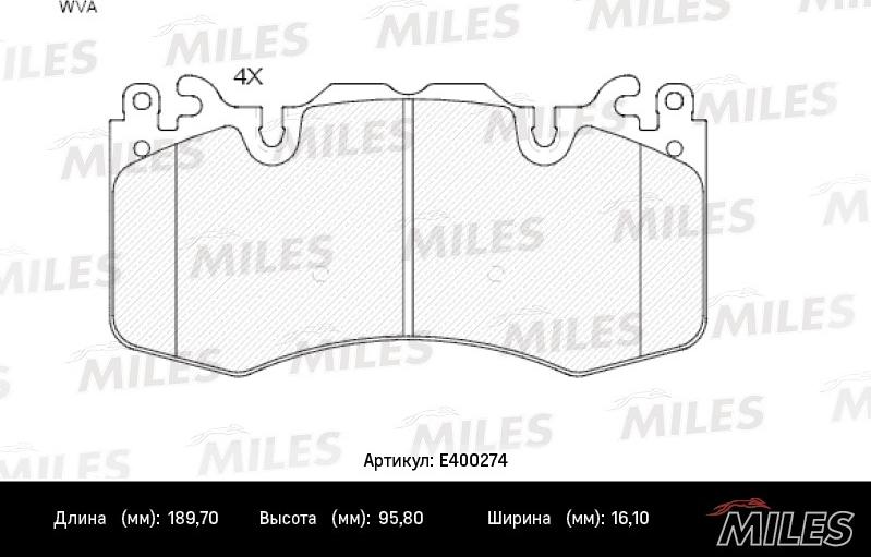 Miles E400274 - Комплект спирачно феродо, дискови спирачки vvparts.bg