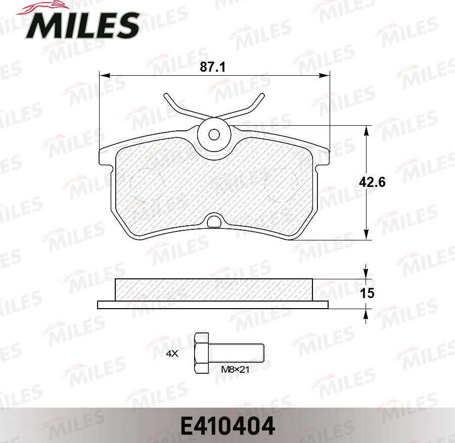 Miles E410404 - Комплект спирачно феродо, дискови спирачки vvparts.bg