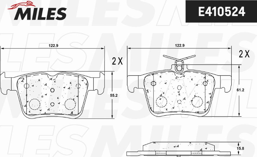 Miles E410524 - Комплект спирачно феродо, дискови спирачки vvparts.bg