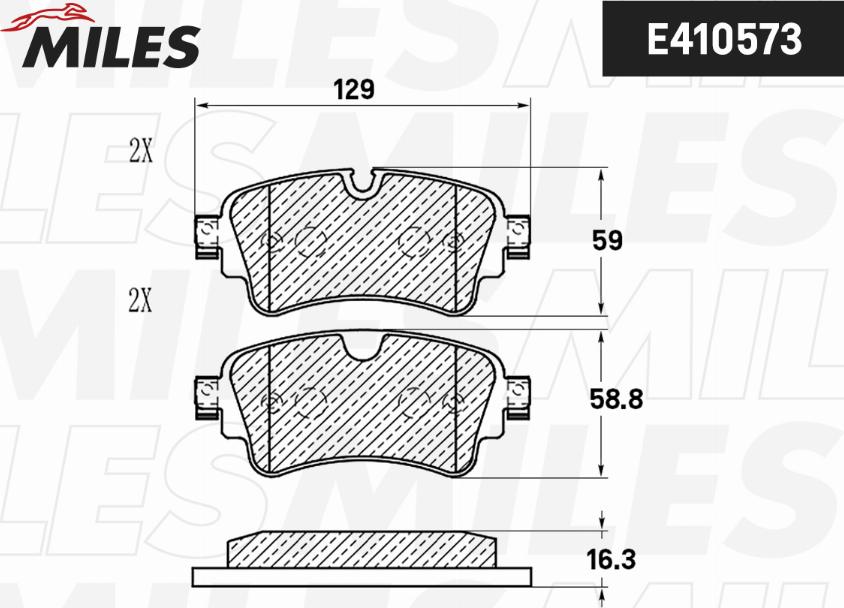 Miles E410573 - Комплект спирачно феродо, дискови спирачки vvparts.bg