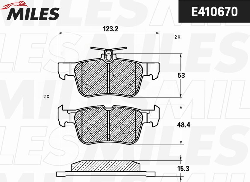 Miles E410670 - Комплект спирачно феродо, дискови спирачки vvparts.bg