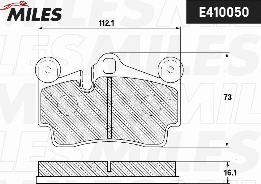 Miles E410050 - Комплект спирачно феродо, дискови спирачки vvparts.bg