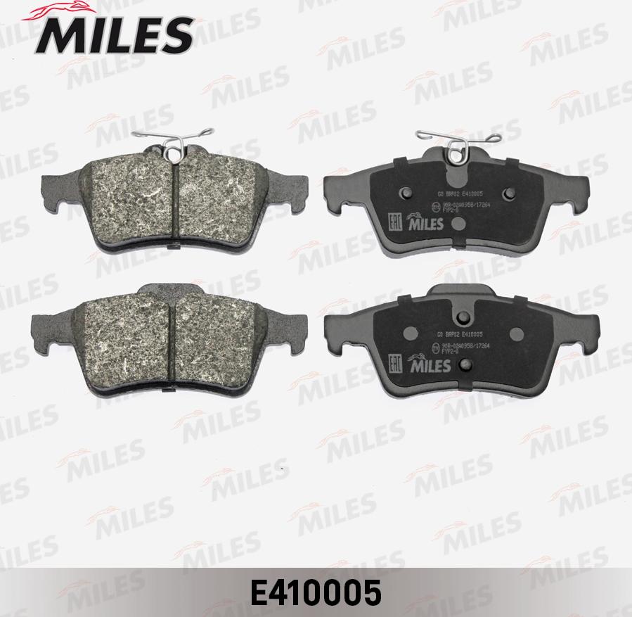 Miles E410005 - Комплект спирачно феродо, дискови спирачки vvparts.bg