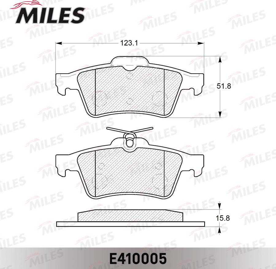 Miles E410005 - Комплект спирачно феродо, дискови спирачки vvparts.bg