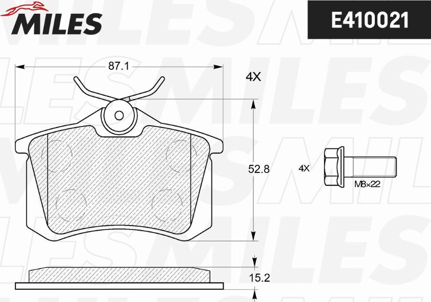 Miles E410021 - Комплект спирачно феродо, дискови спирачки vvparts.bg