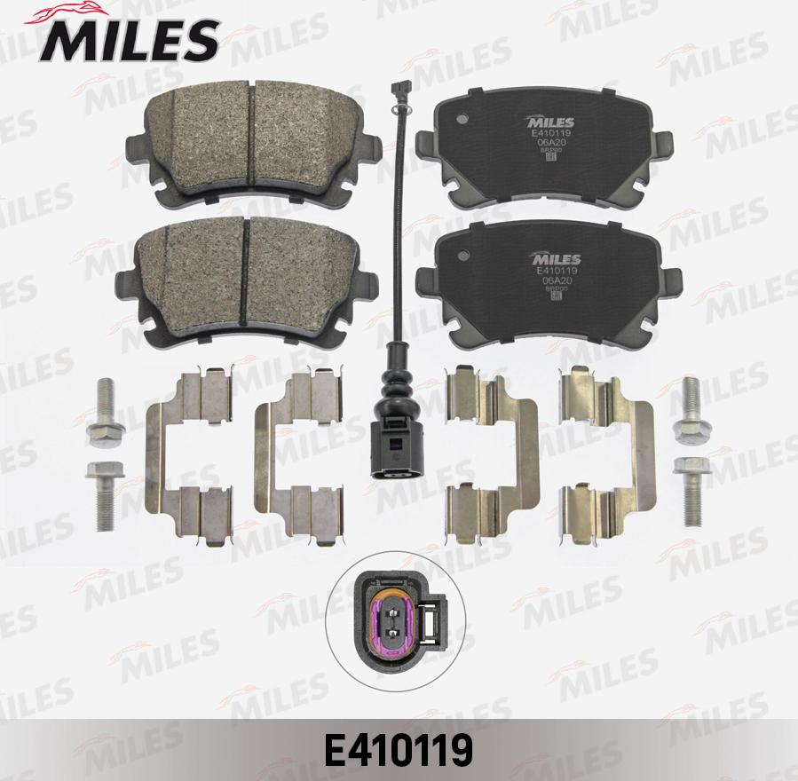 Miles E410119 - Комплект спирачно феродо, дискови спирачки vvparts.bg