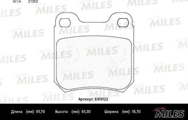 Miles E410122 - Комплект спирачно феродо, дискови спирачки vvparts.bg