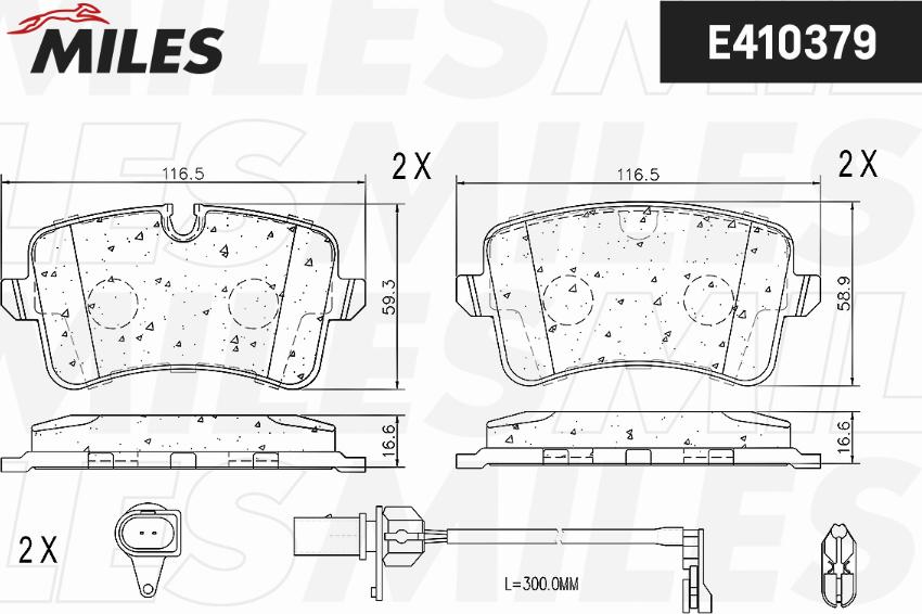 Miles E410379 - Комплект спирачно феродо, дискови спирачки vvparts.bg