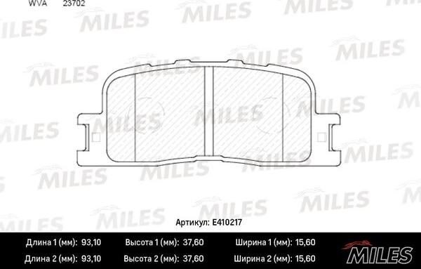 Miles E410217 - Комплект спирачно феродо, дискови спирачки vvparts.bg