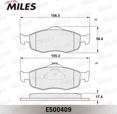 Miles E500409 - Комплект спирачно феродо, дискови спирачки vvparts.bg