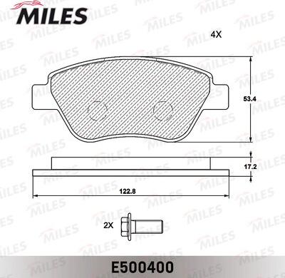 Miles E500400 - Комплект спирачно феродо, дискови спирачки vvparts.bg