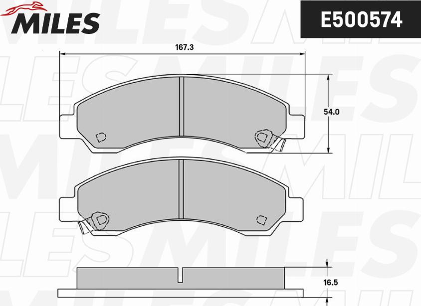 Miles E500574 - Комплект спирачно феродо, дискови спирачки vvparts.bg