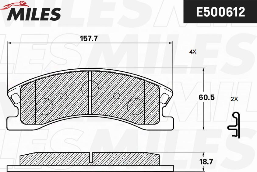 Miles E500612 - Комплект спирачно феродо, дискови спирачки vvparts.bg
