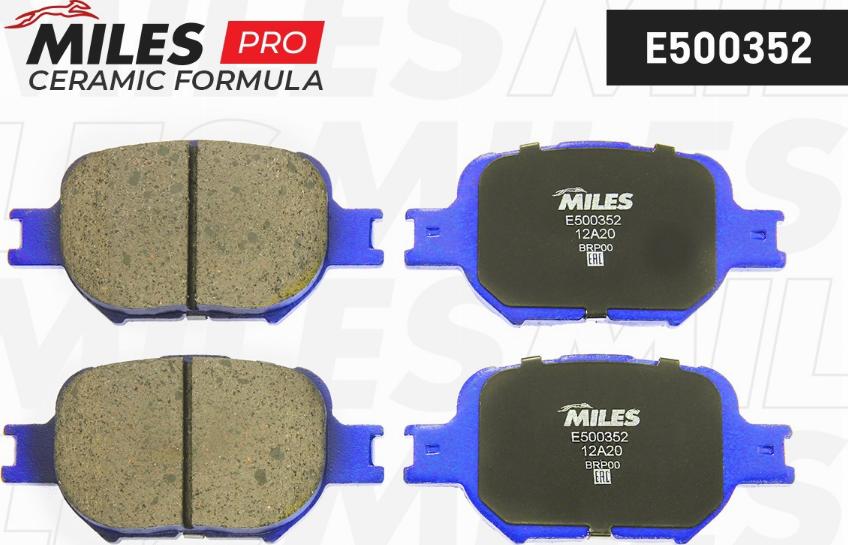 Miles E500352 - Комплект спирачно феродо, дискови спирачки vvparts.bg