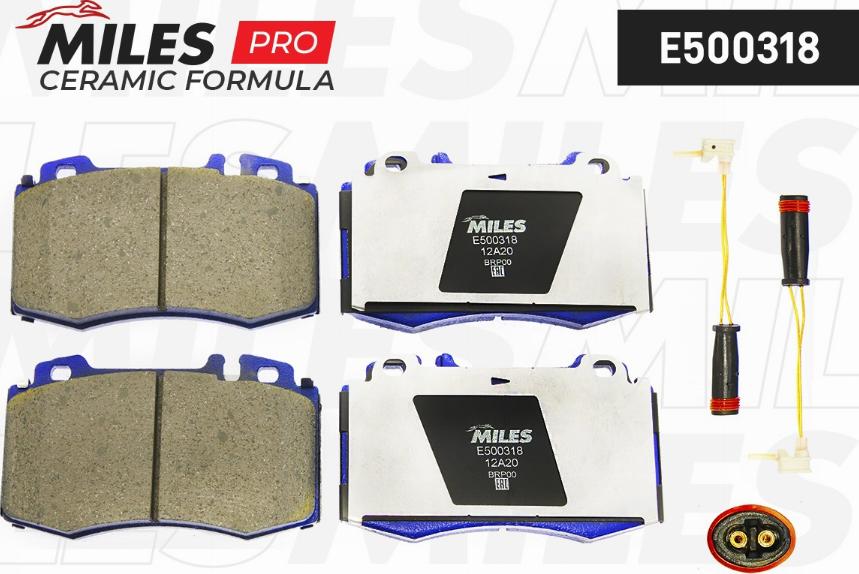 Miles E500318 - Комплект спирачно феродо, дискови спирачки vvparts.bg