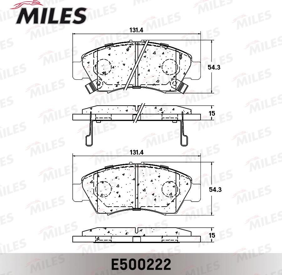 Miles E500222 - Комплект спирачно феродо, дискови спирачки vvparts.bg
