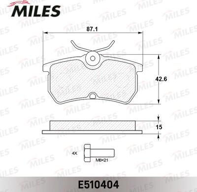 Miles E510404 - Комплект спирачно феродо, дискови спирачки vvparts.bg