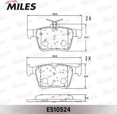 Miles E510524 - Комплект спирачно феродо, дискови спирачки vvparts.bg