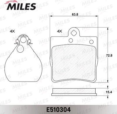 Miles E510304 - Комплект спирачно феродо, дискови спирачки vvparts.bg