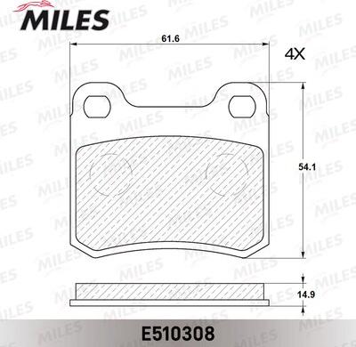 Miles E510308 - Комплект спирачно феродо, дискови спирачки vvparts.bg