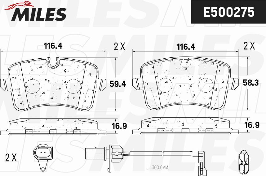 Miles E510379 - Комплект спирачно феродо, дискови спирачки vvparts.bg