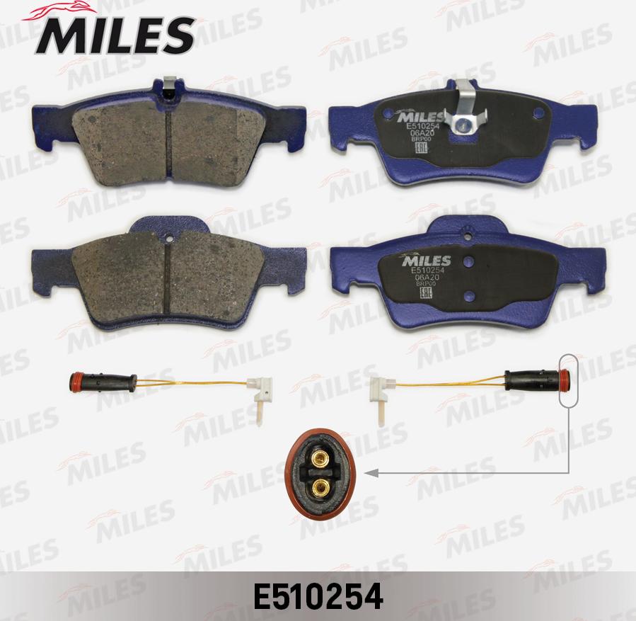 Miles E510254 - Комплект спирачно феродо, дискови спирачки vvparts.bg
