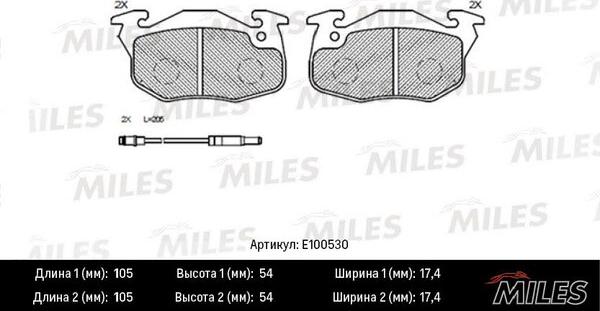 Miles E100530 - Комплект спирачно феродо, дискови спирачки vvparts.bg