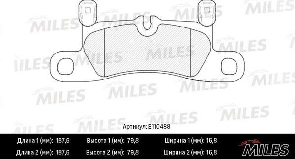 Miles E110488 - Комплект спирачно феродо, дискови спирачки vvparts.bg
