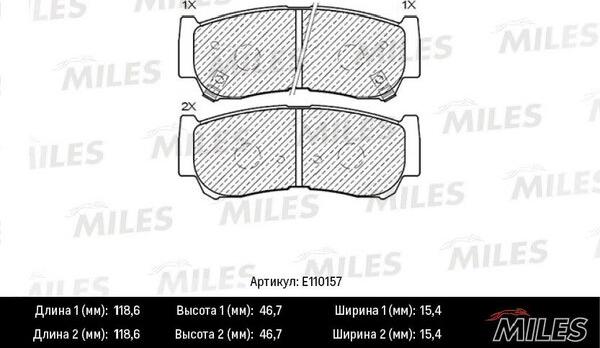 Miles E110157 - Комплект спирачно феродо, дискови спирачки vvparts.bg