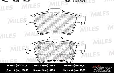 Miles E110113 - Комплект спирачно феродо, дискови спирачки vvparts.bg