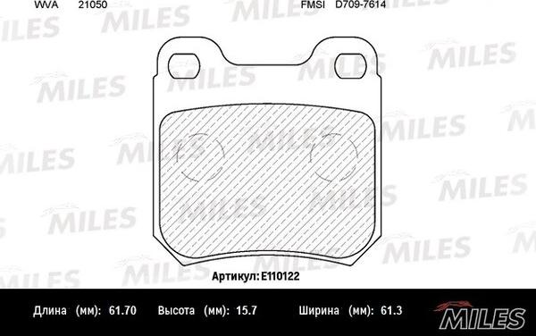 Miles E110122 - Комплект спирачно феродо, дискови спирачки vvparts.bg