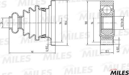 Miles GA00001 - Каре комплект, полуоска vvparts.bg