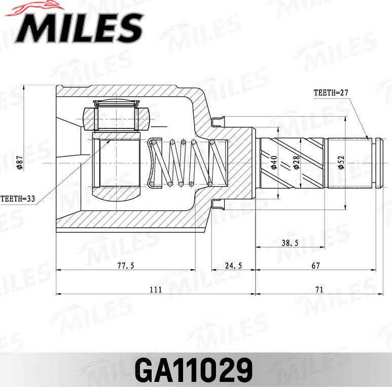 Miles GA11029 - Каре комплект, полуоска vvparts.bg